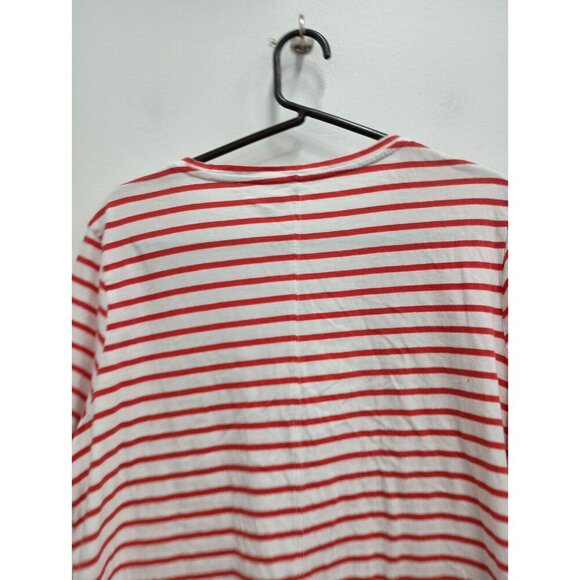 Duluth Trading Co Womens T-Shirt Size 2XL Red White Striped V-Neck Short Sleeve - Picture 6 of 6